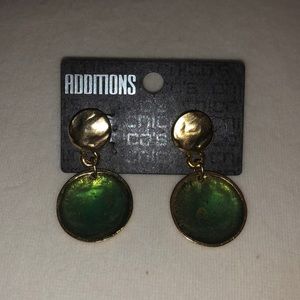 Additions Green and Gold Dangly Earrings